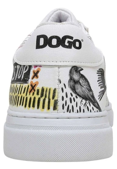 Women Vegan Leather White Sneakers - I was here Design - 