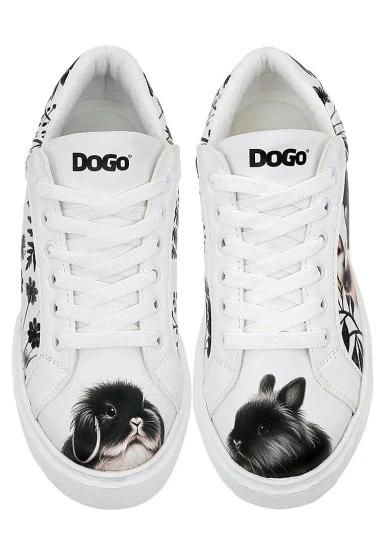 Women Vegan Leather White Sneakers - Fluffy Design - 