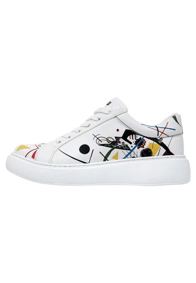 Women Vegan Leather White Sneakers - Crash of Neuron Design - 
