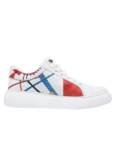 Women Vegan Leather White Sneakers - Crash of Neuron Design - 