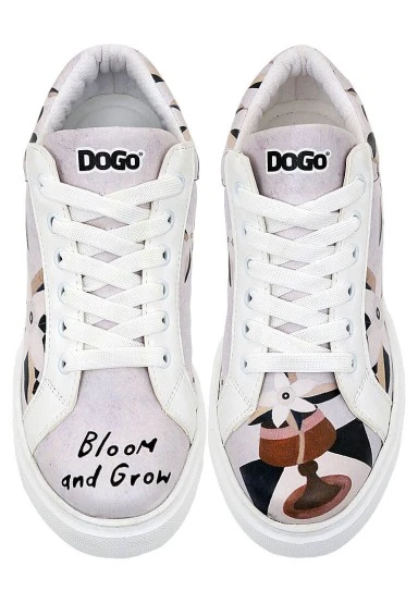 Women Vegan Leather White Sneakers - Bloom and Grow Design - 