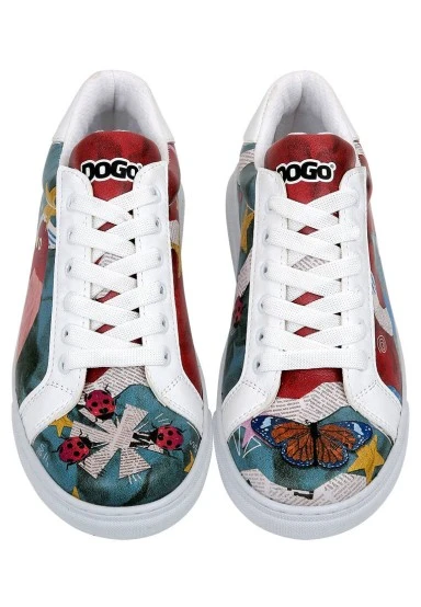 Women Vegan Leather White Sneakers - Paper Animals Design - 