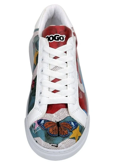Women Vegan Leather White Sneakers - Paper Animals Design - 