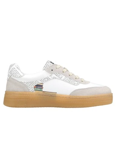 Women Vegan Leather White Sneakers - The Wise Owl Design - 