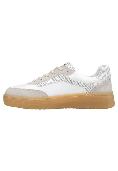 Women Vegan Leather White Sneakers - The Wise Owl Design - 