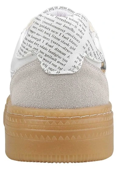 Women Vegan Leather White Sneakers - The Wise Owl Design - 