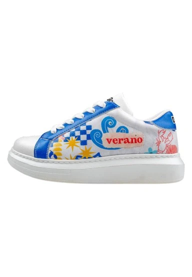 Women Vegan Leather White Sneakers - Azur Design - 