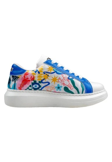 Women Vegan Leather White Sneakers - Azur Design - 