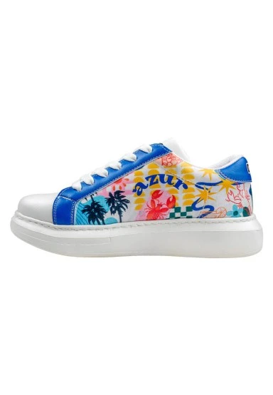 Women Vegan Leather White Sneakers - Azur Design - 