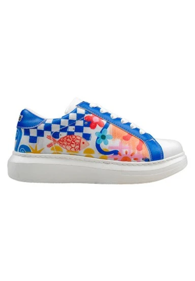 Women Vegan Leather White Sneakers - Azur Design - 