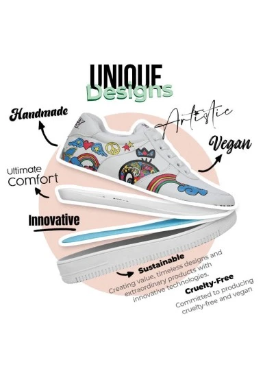 Women Vegan Leather White Sneakers - Warner Bros Tweety Love Design - 