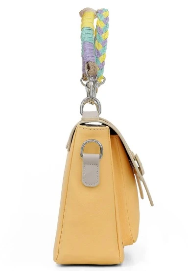 Women Vegan Leather Yellow Purse - Japan Design - 