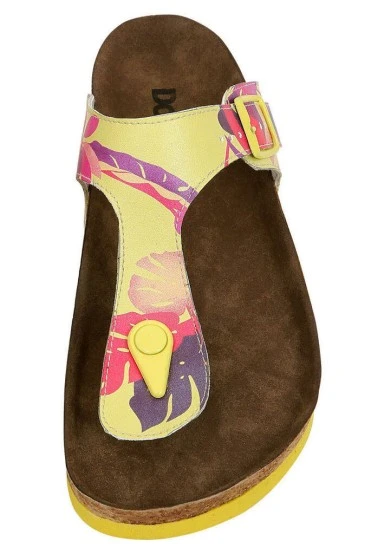 Women Vegan Leather Yellow Slippers - Planty Design - 