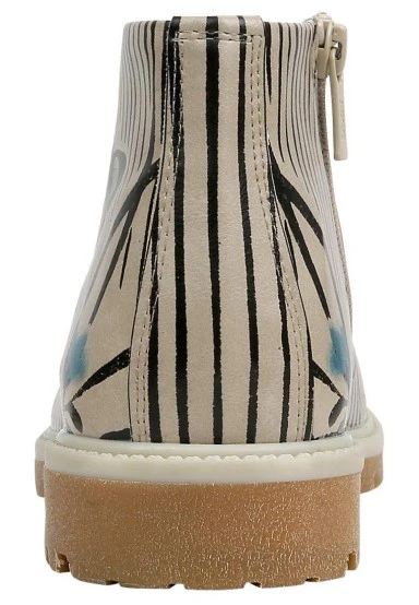 Women Vegan Leather Beige Zipper Ankle Boots - Tiny But Mighty Design - 