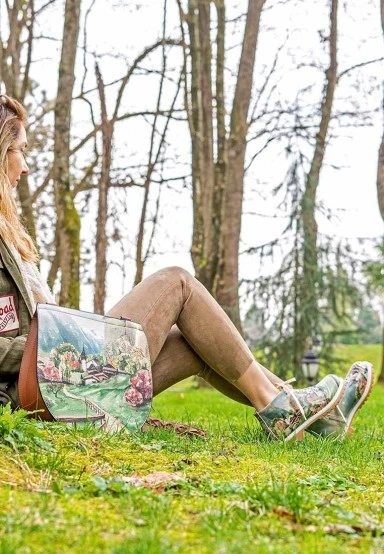 Women Vegan Leather Multicolor Zipper Ankle Boots - Alpine Meadows Design - 