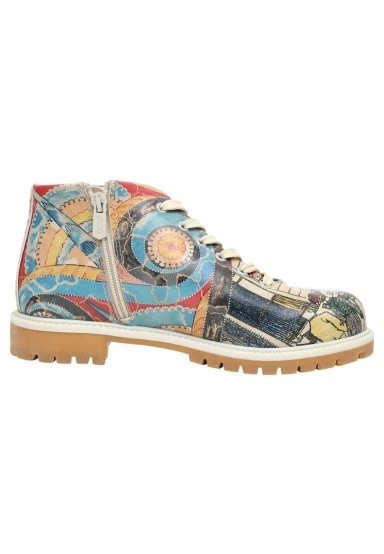 Women Vegan Leather Multicolor Zipper Ankle Boots - Cafe Heinrich Design - 