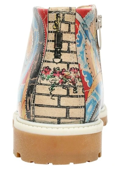 Women Vegan Leather Multicolor Zipper Ankle Boots - Cafe Heinrich Design - 