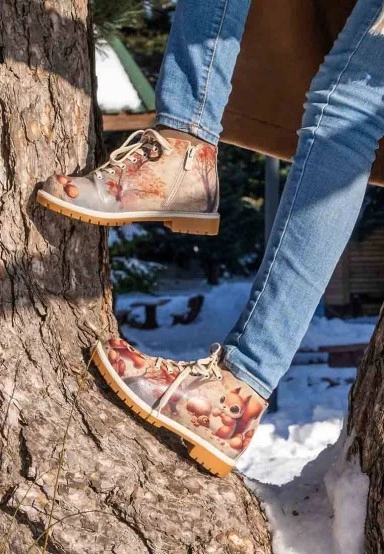 Women Vegan Leather Multicolor Ankle Boots - These are Ma Nuts Design - 