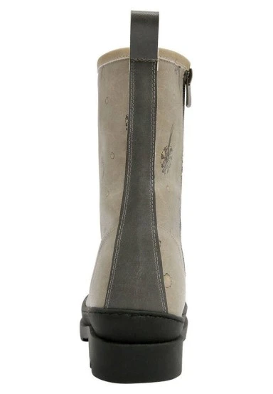 Women Vegan Leather Beige Zipper Long Boots - There is always Hope Design - 
