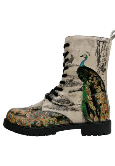 Women Vegan Leather Beige Zipper Long Boots - Gracious Feathers Design - 