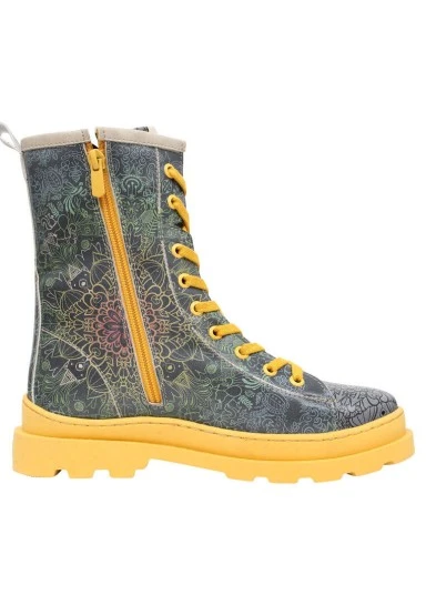 Women Vegan Leather Multicolor Zipper Long Boots - Soul Full of Animal Love Design - 