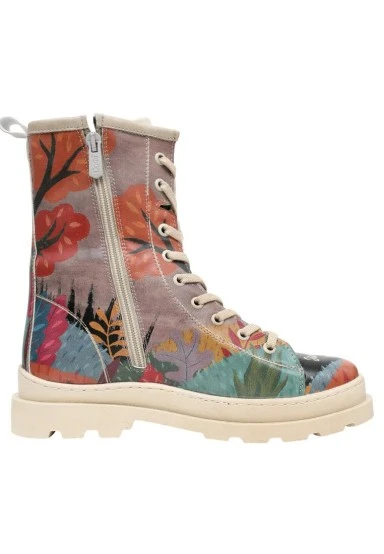 Women Vegan Leather Multicolor Zipper Long Boots - Stories to Tell Design - 