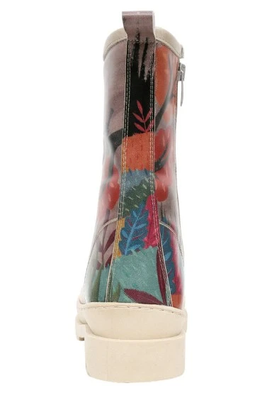Women Vegan Leather Multicolor Zipper Long Boots - Stories to Tell Design - 