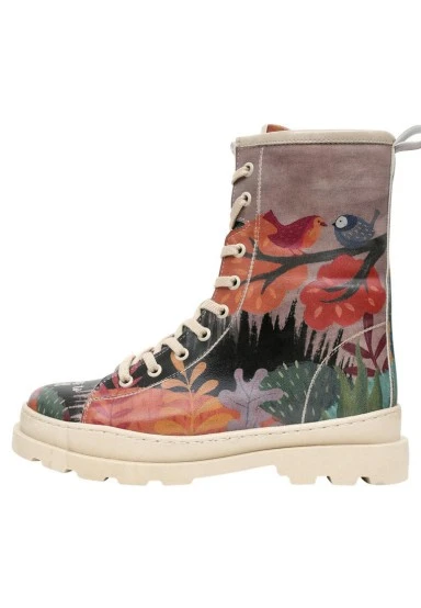 Women Vegan Leather Multicolor Zipper Long Boots - Stories to Tell Design - 