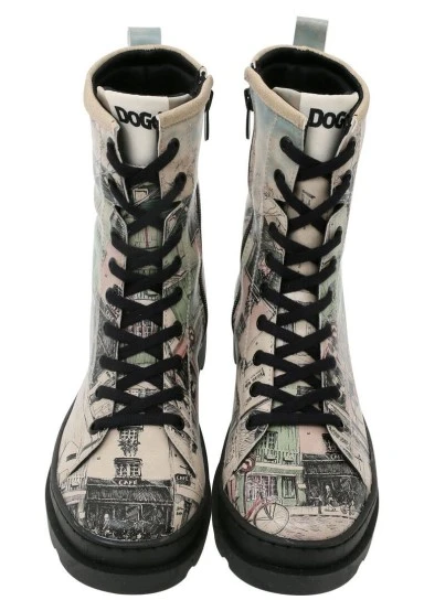 Women Vegan Leather Beige Zipper Long Boots - bonjour paris Design - 