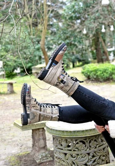Women Vegan Leather Beige Zipper Long Boots - Cafe Wien Design - 
