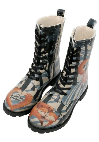Women Vegan Leather Multicolor Long Boots - Cuddling Season Design - 