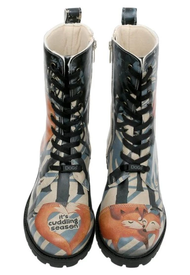 Women Vegan Leather Multicolor Long Boots - Cuddling Season Design - 