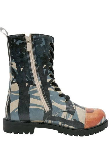 Women Vegan Leather Multicolor Long Boots - Cuddling Season Design - 