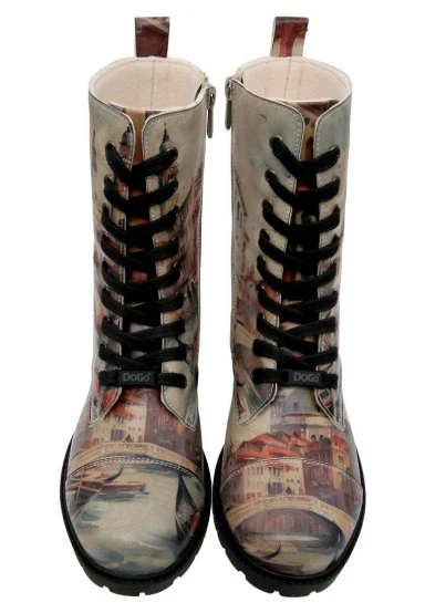 Women Vegan Leather Multicolor Long Boots - Venice Design - 