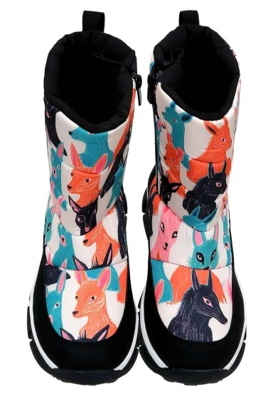 Women Vegan Multicolor Boots - Sharpened Mind Design - 