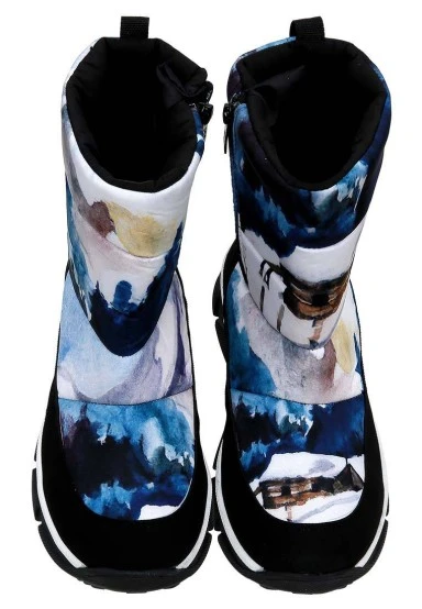 Women Vegan Multicolor Boots - Snow and Ink Design - 