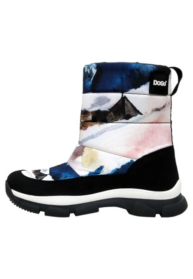 Women Vegan Multicolor Boots - Snow and Ink Design - 