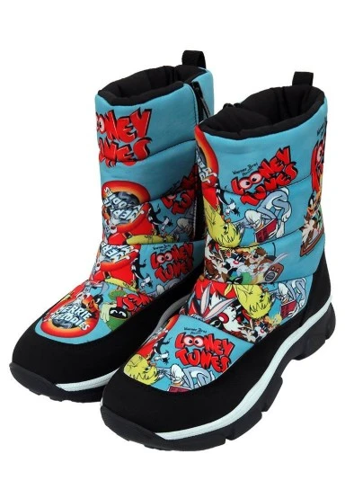 Women Vegan Multicolor Boots - Warner Bros Looney Tunes The Toon Parade Design - 