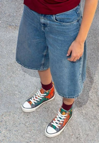 Women Vegan Multicolor High Sneakers - Robotto Design - 