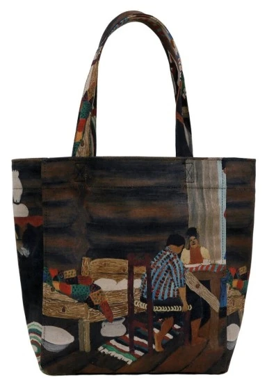 Kadın Vegan Çok Renkli Large Tote Bag - Family Time Tasarım - 
