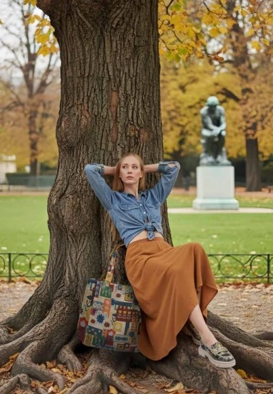 Women Vegan Multicolor Large Tote Bag - Anatolian Patterns Design - 