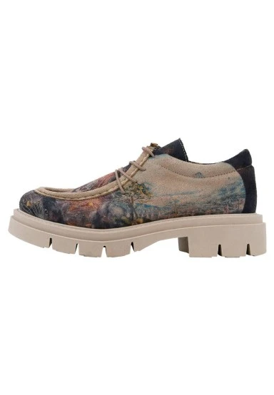 Women Vegan Multicolor Loafers - The Model Book of Calligraphy Design - 