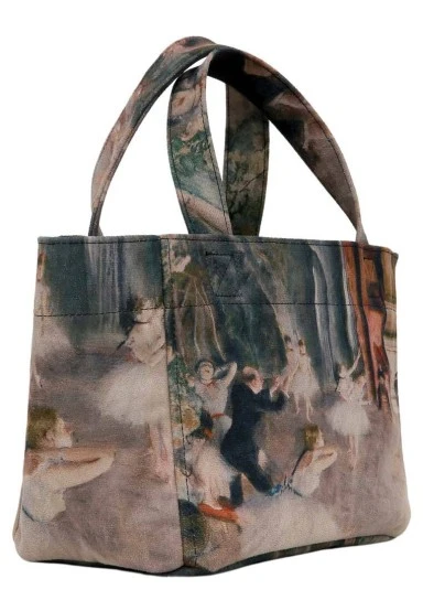 Women Vegan Multicolor Medium Tote Bag - Ballerinas Design - 