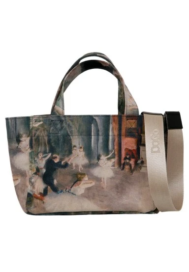 Women Vegan Multicolor Medium Tote Bag - Ballerinas Design - 