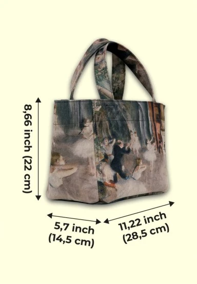 Women Vegan Multicolor Medium Tote Bag - Ballerinas Design - 
