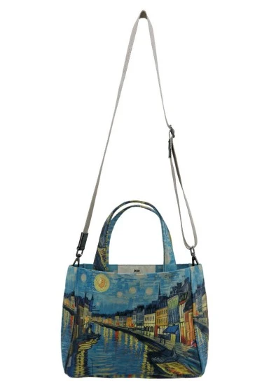 Women Vegan Multicolor Medium Tote Bag - Sea Sparkles Design - 
