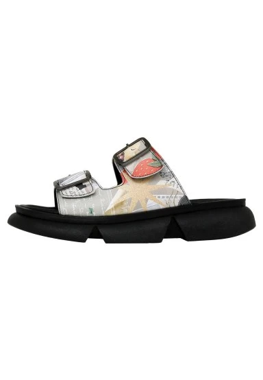 Women Vegan Multicolor Slippers - Pieces Of A Nostalgia Design - 