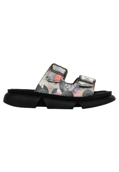 Women Vegan Multicolor Slippers - Pieces Of A Nostalgia Design - 