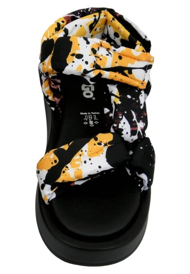 Women Vegan Multicolor Wedge Sandals - Colors of Chaos Design - 