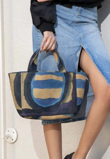 Women Vegan Multicolor Medium Tote Bag - Window Design - 
